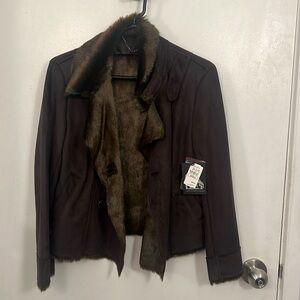 NEW Neiman Marcus Faux Fur Reversible Jacket